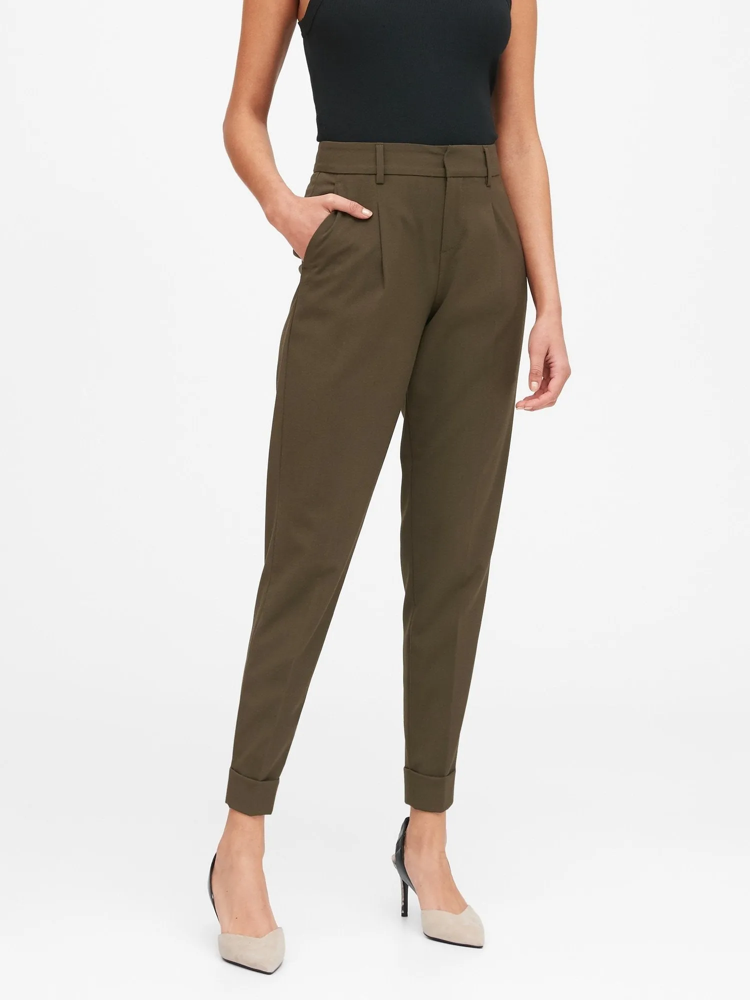 High-Rise Tapered Pant in Splendid Green