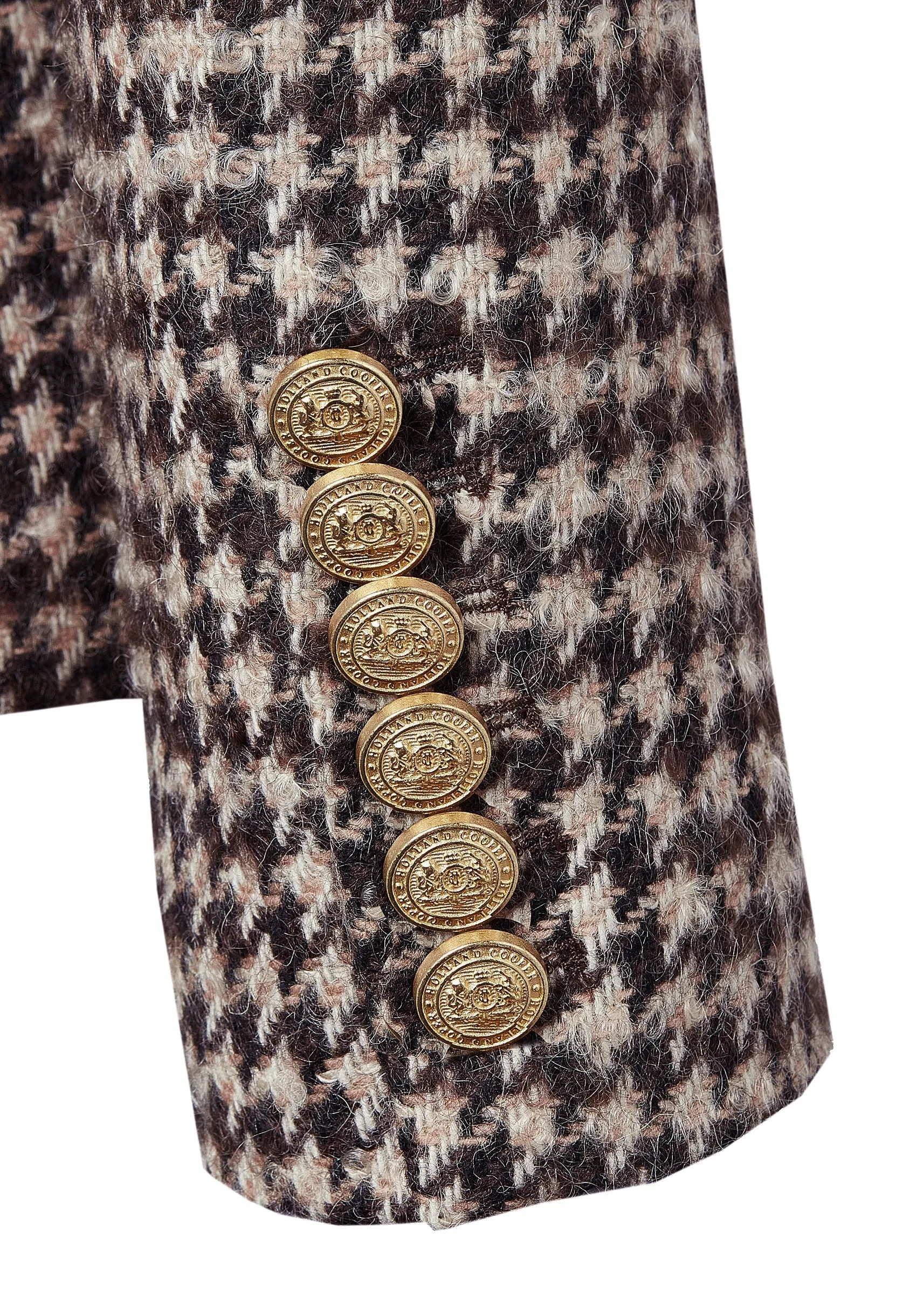 Holland Cooper Knightsbridge Ladies Blazer in Coffee Houndstooth