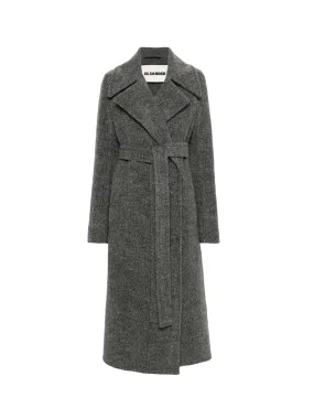 Long Slim Double Breasted Belt Coat