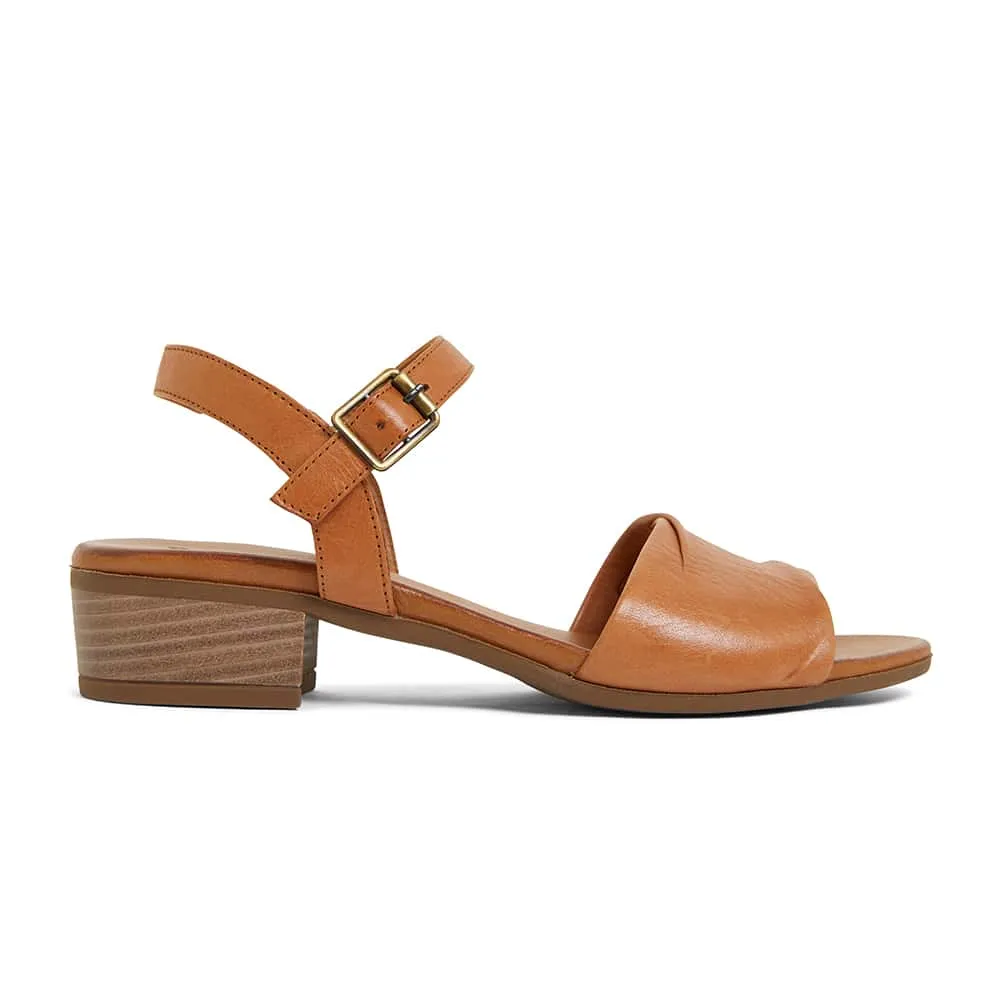 Maisy Heel in Cognac Leather