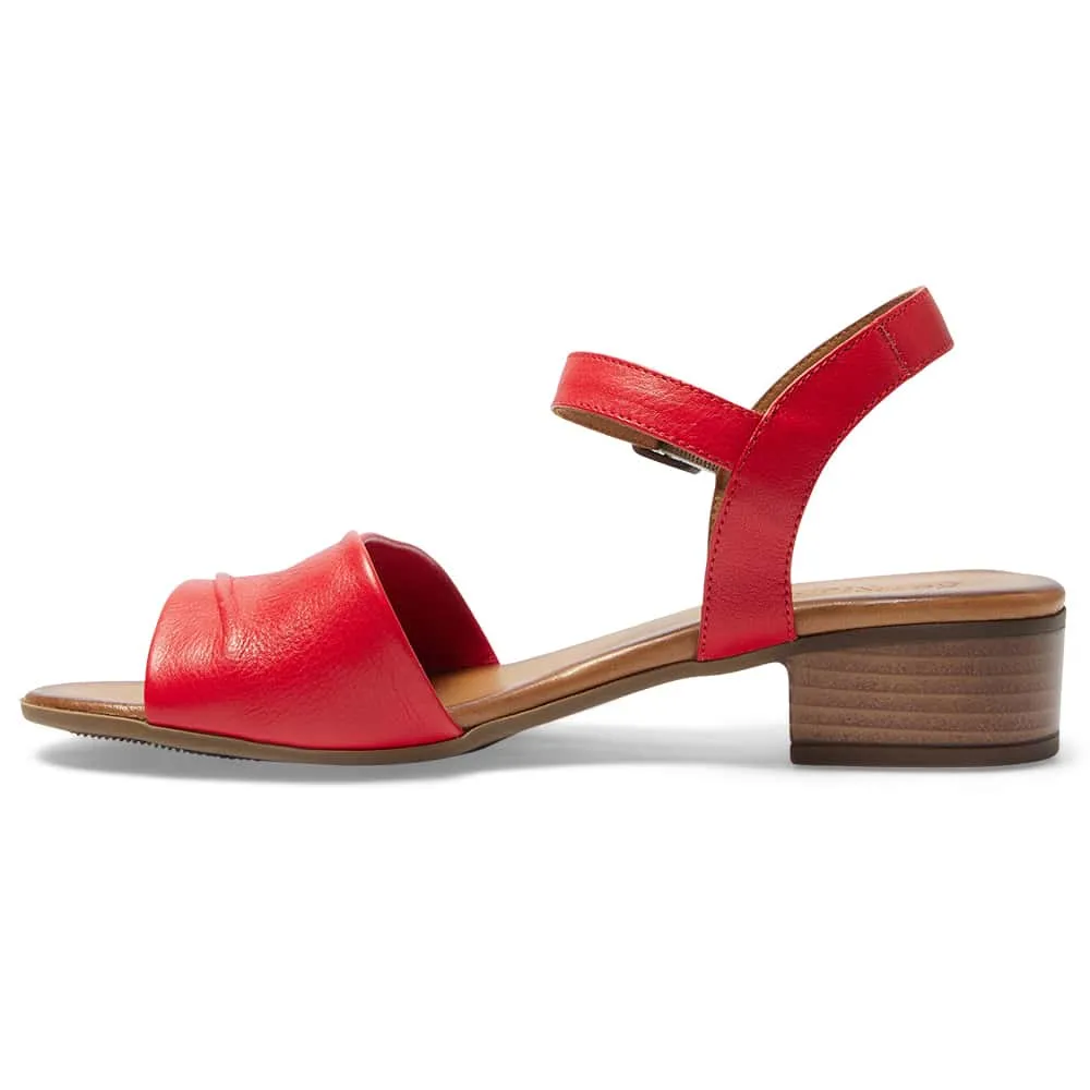 Maisy Heel in Red Leather