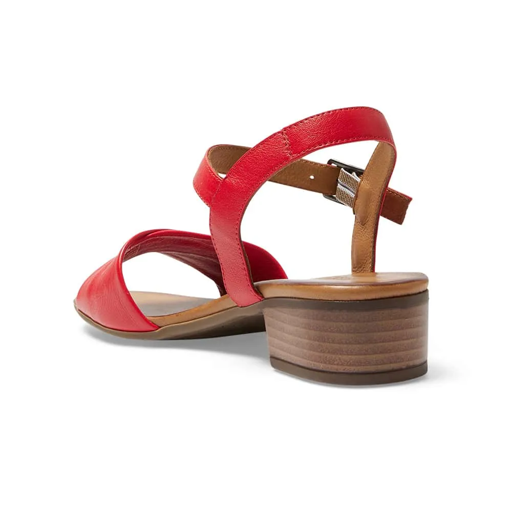 Maisy Heel in Red Leather