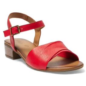 Maisy Heel in Red Leather