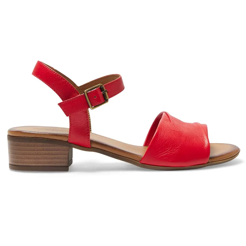 Maisy Heel in Red Leather