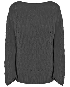 Malo Chic Diamond-Pattern Wool-Cashmere Sweater