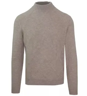 Malo Diamond Stitch Wool Cashmere Turtleneck