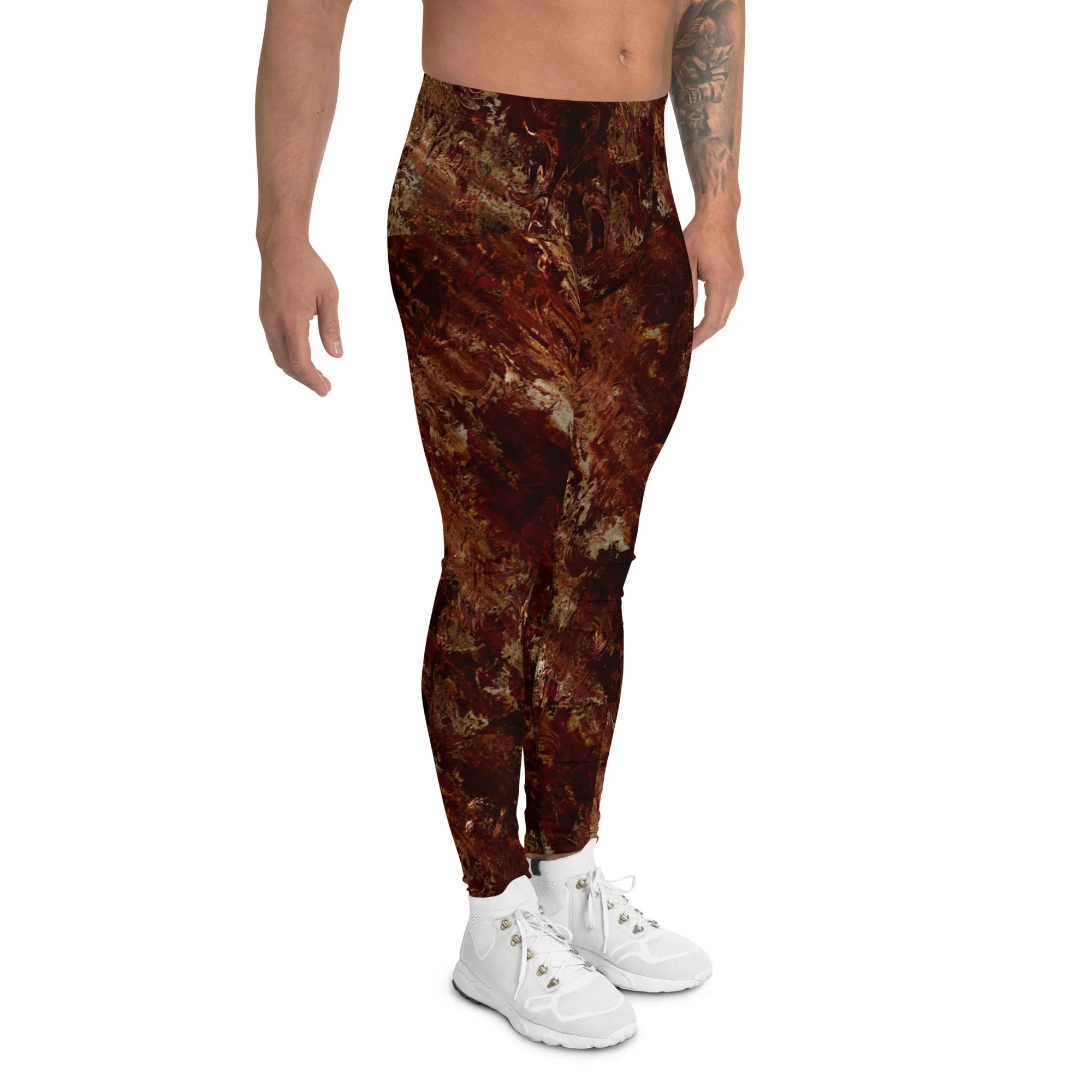 Melted Copper Men's Leggings, Rave Pants, Festival Tights, Gym, Wrestling Tights, Yoga