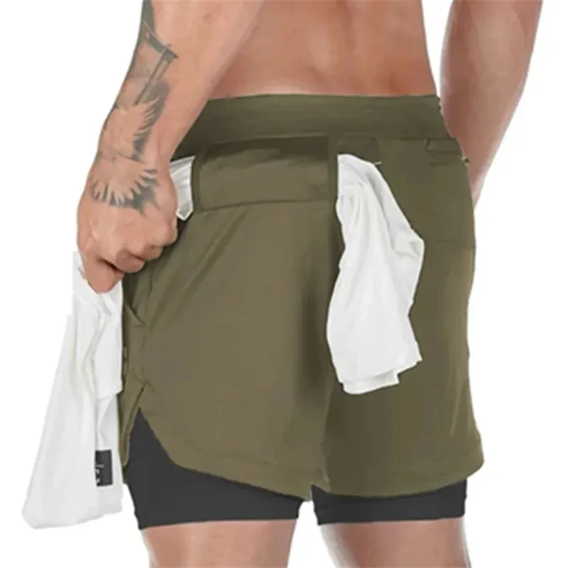 Men's Gym Fitness Running Shorts 2-in-1