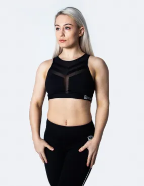 MESH SPORTS BRA - BLACK