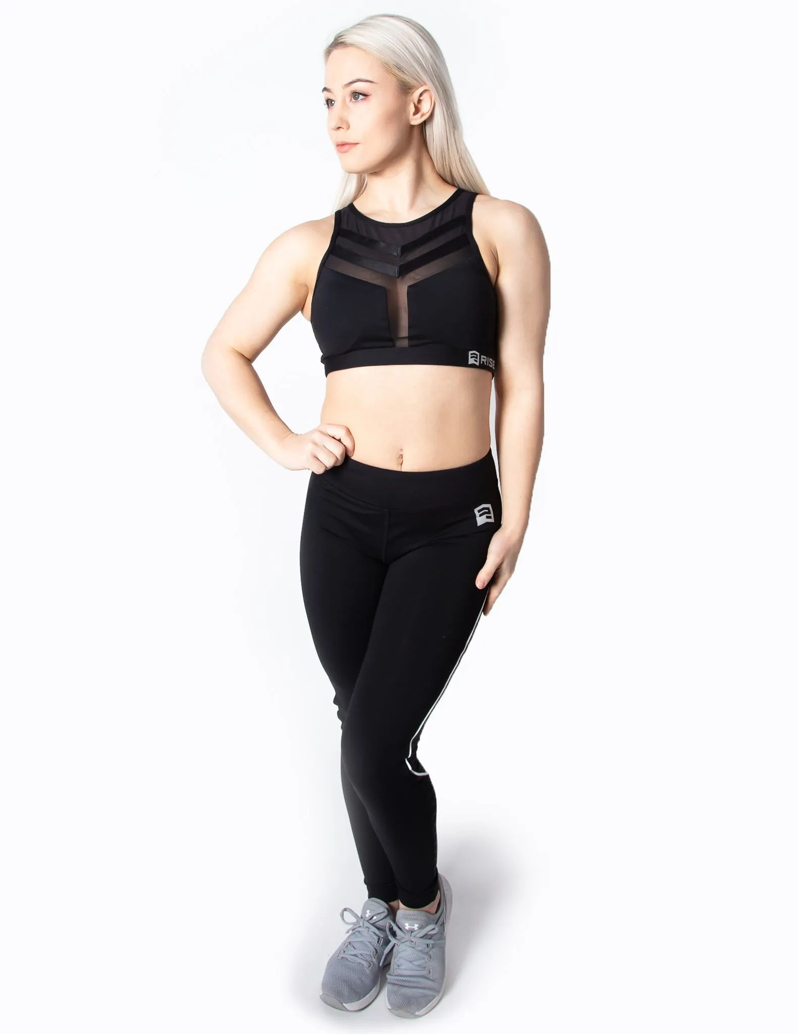 MESH SPORTS BRA - BLACK