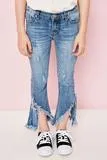 Mid Denim Raw Flare Jeans