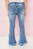 Mid Denim Raw Flare Jeans