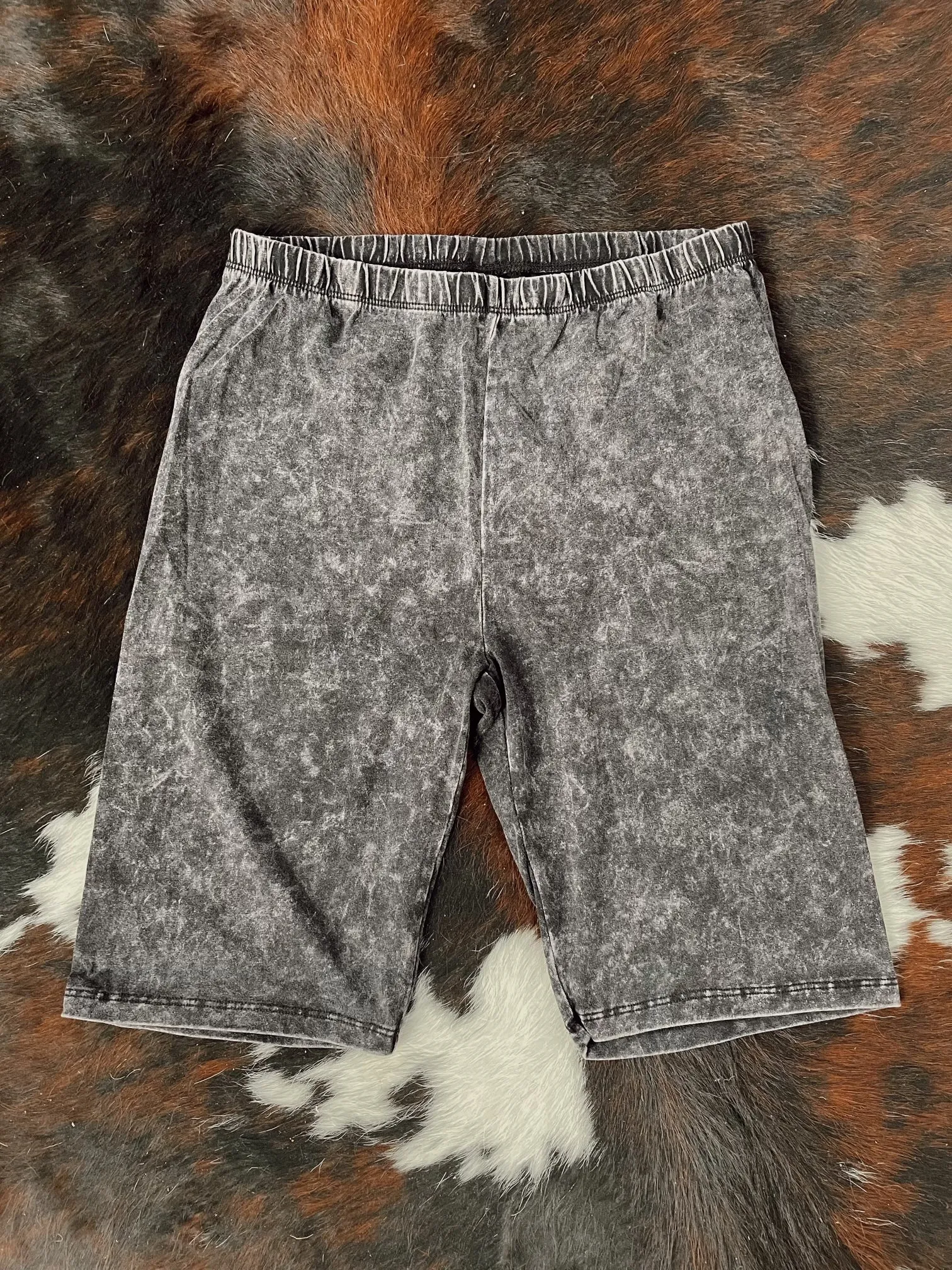 Mineral Washed Biker Shorts