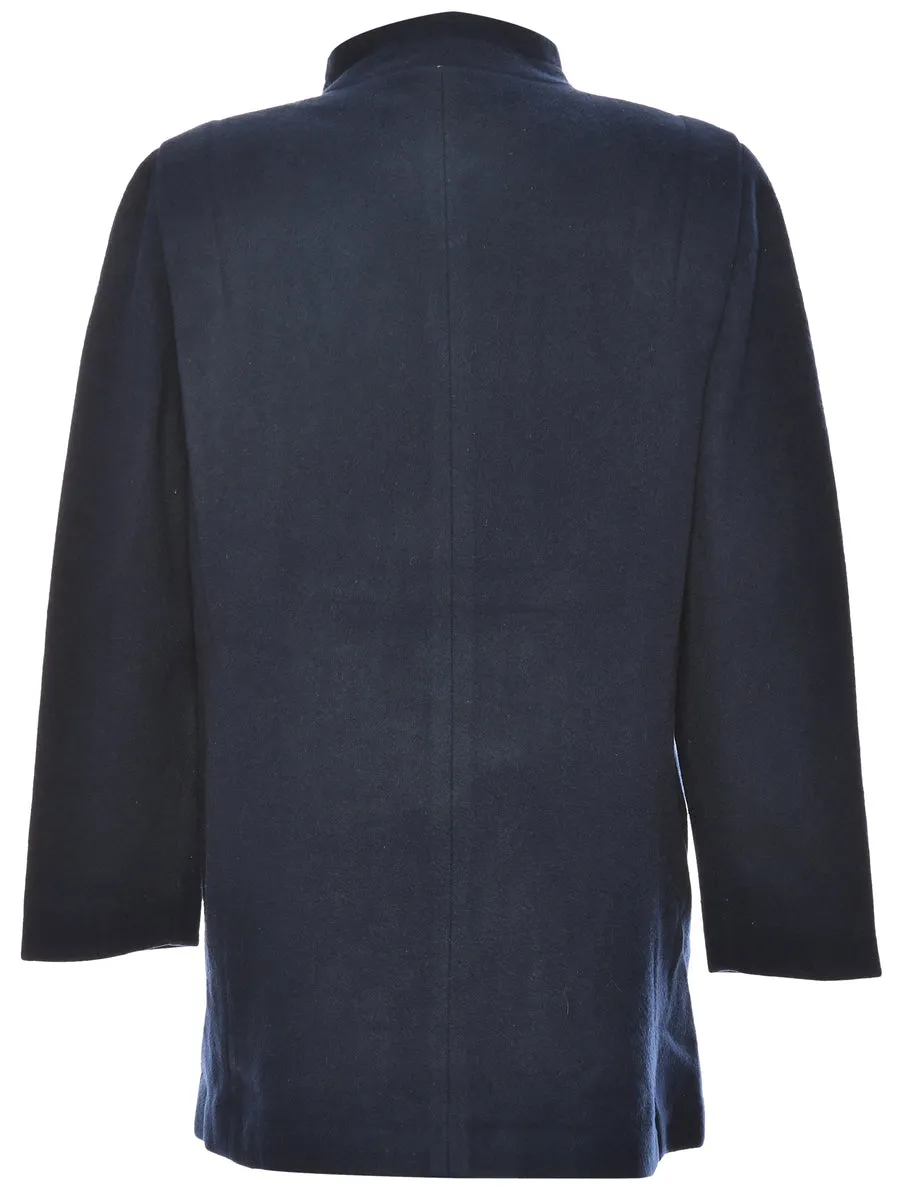 Navy London Fog Double-Breasted Coat - L