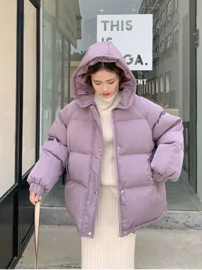 New 2020 Women Short Jacket Winter Thick Hooded Cotton Padded Coats Female Korean Loose Puffer Parkas Ladies Oversize Outwear