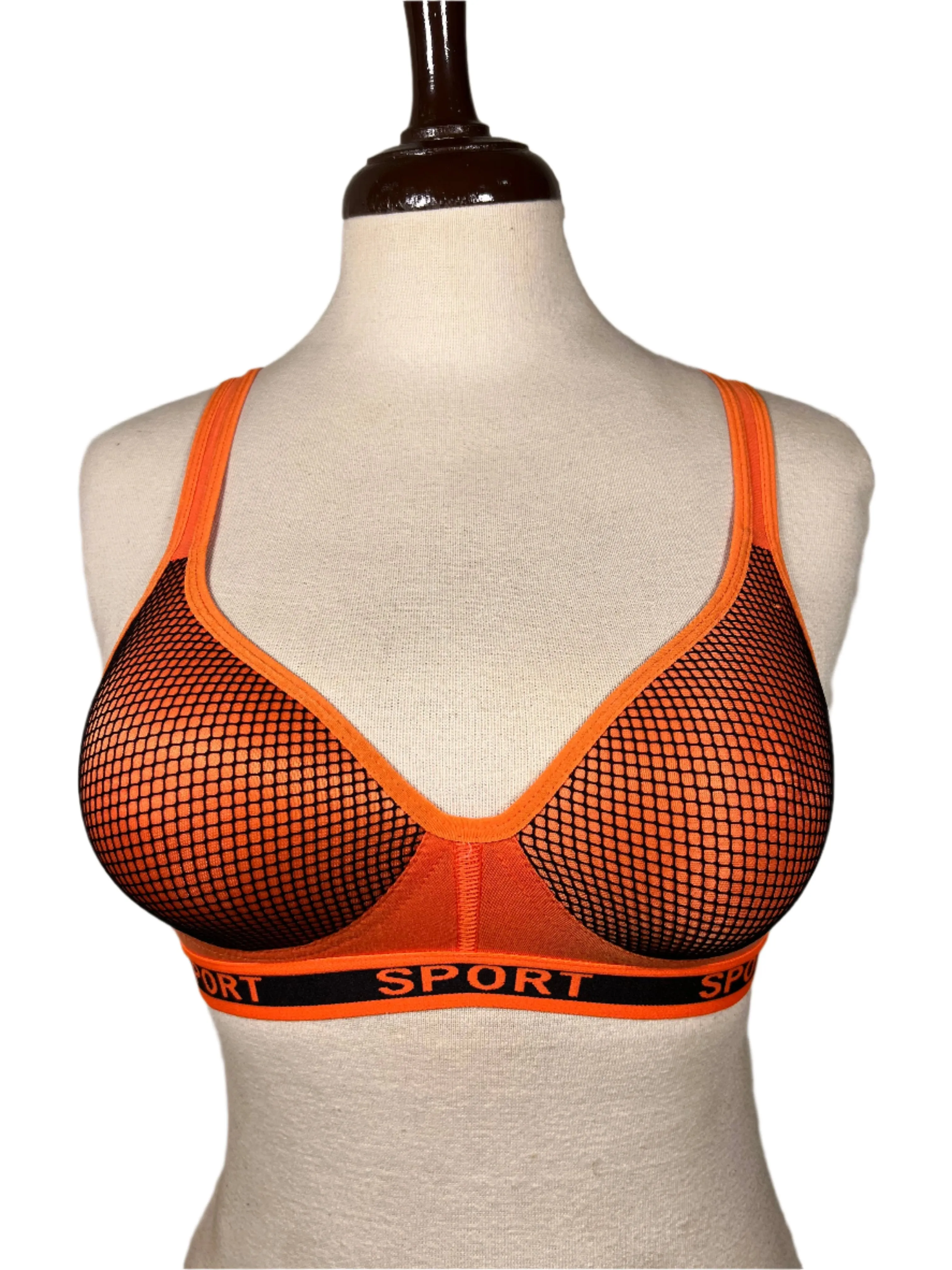 Orange Sports Back Padded Bra