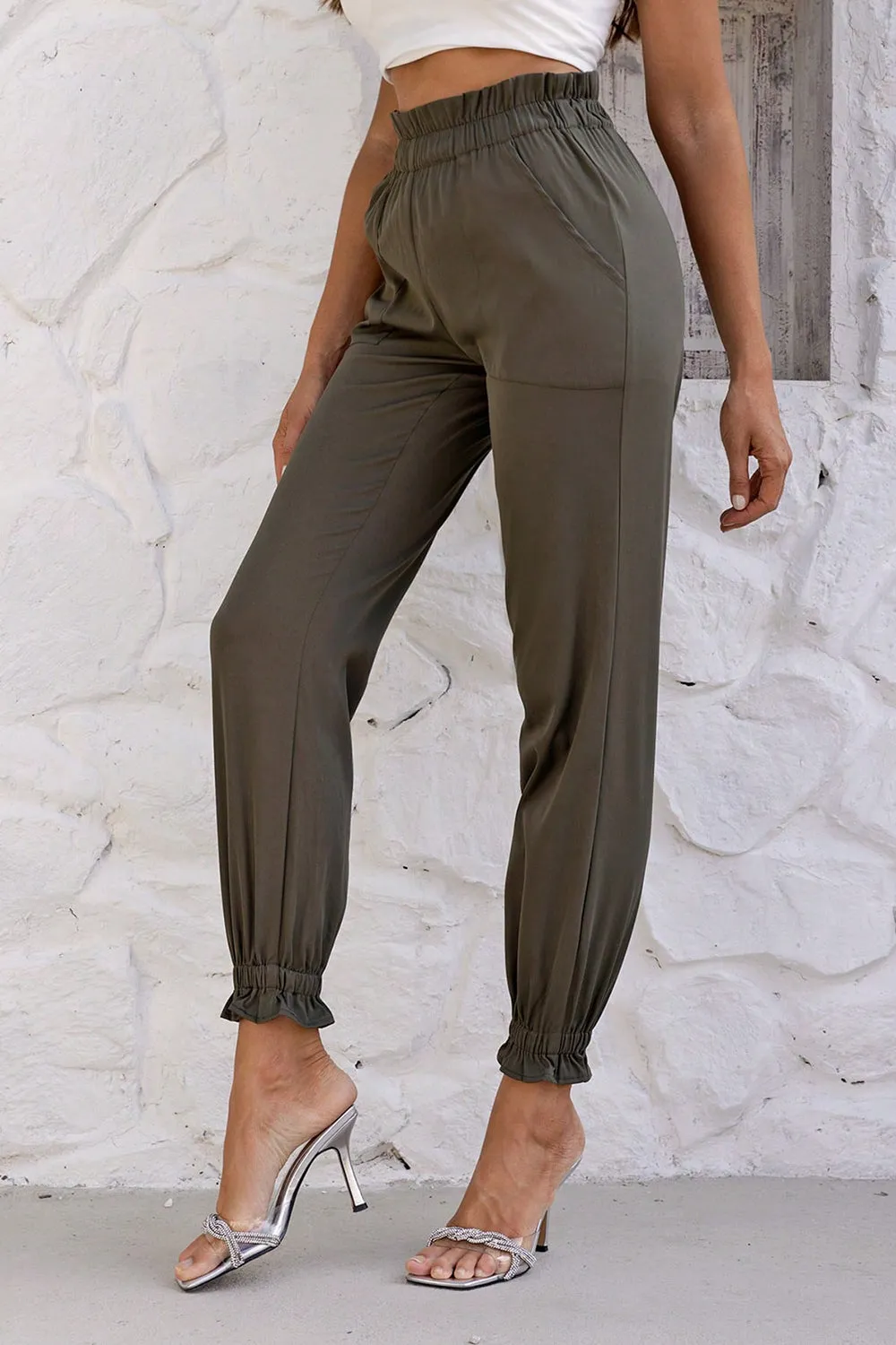 Paperbag Waist Pants with Pockets