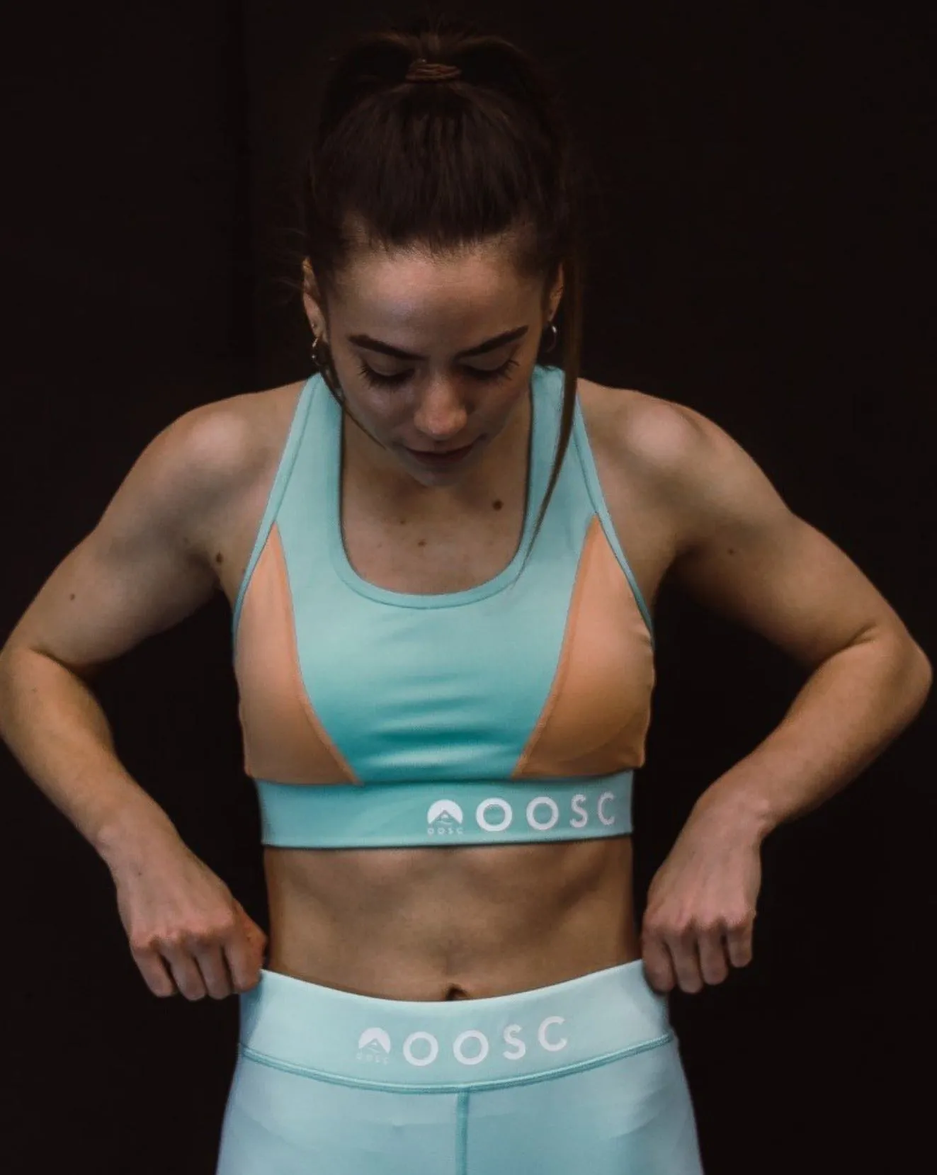 Pastel Mint Green Medium Support Crossback Sports Bra