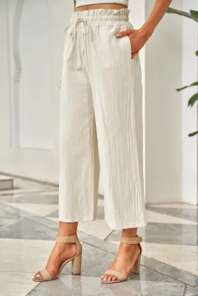 PRE-ORDER: Drawstring Paperbag Waist Wide Leg Pants