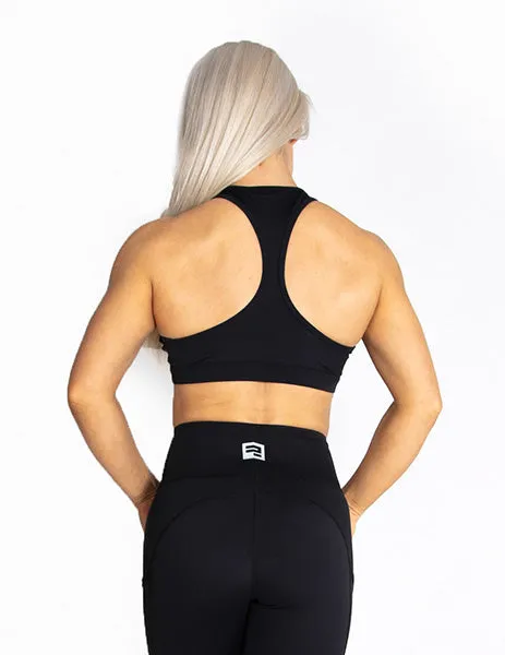 RACERBACK SPORTS BRA - BLACK