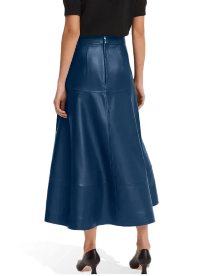 Real Lambskin Leather Skirts for Women