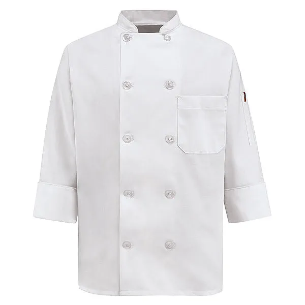 Red Kap Women's Ten Pearl Button Chef Coat - 0401WH