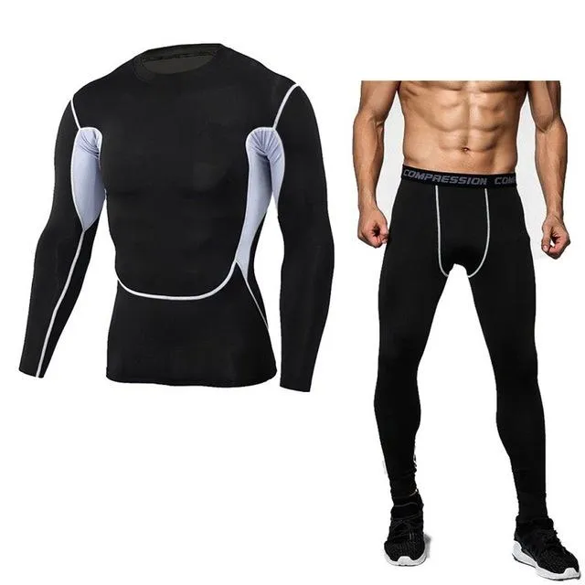 Running Sets Compression T-Shirt Clothing Long Sleeve T Shirt   Leggings Fitness Quick Dry Crossfit Suits