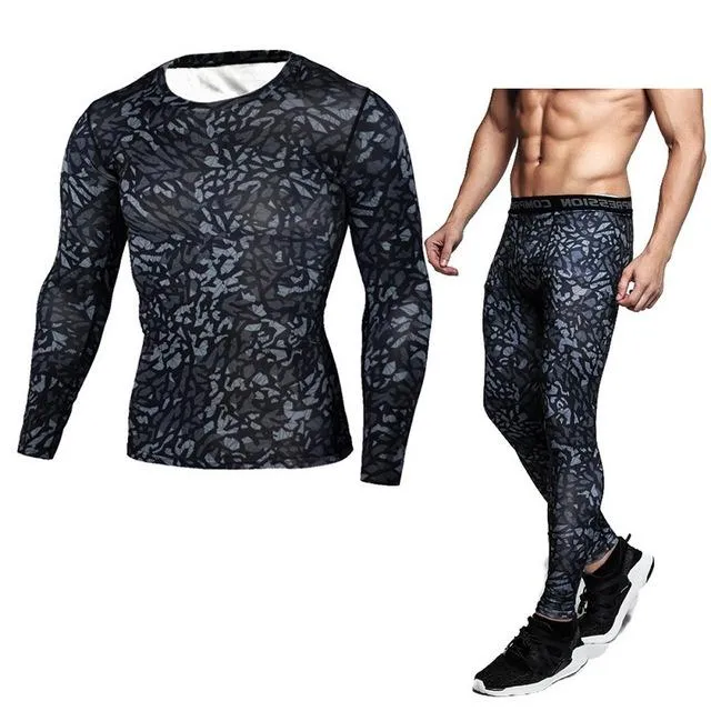 Running Sets Compression T-Shirt Clothing Long Sleeve T Shirt   Leggings Fitness Quick Dry Crossfit Suits