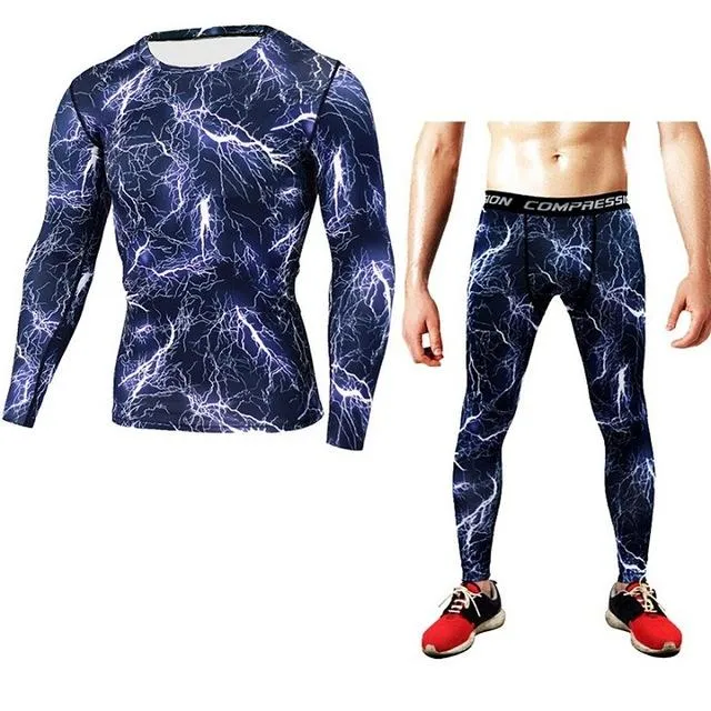 Running Sets Compression T-Shirt Clothing Long Sleeve T Shirt   Leggings Fitness Quick Dry Crossfit Suits