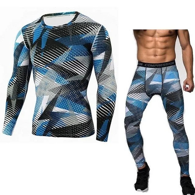 Running Sets Compression T-Shirt Clothing Long Sleeve T Shirt   Leggings Fitness Quick Dry Crossfit Suits