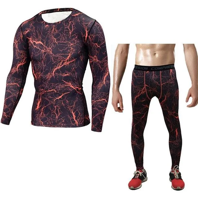 Running Sets Compression T-Shirt Clothing Long Sleeve T Shirt   Leggings Fitness Quick Dry Crossfit Suits