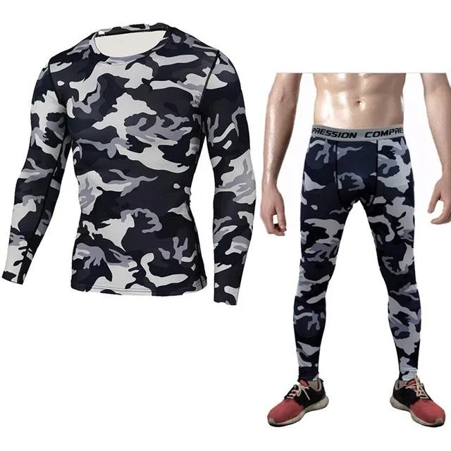 Running Sets Compression T-Shirt Clothing Long Sleeve T Shirt   Leggings Fitness Quick Dry Crossfit Suits