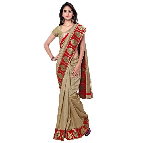 Sarvagny Clothing Beige Banarasi Silk Fashion Saree