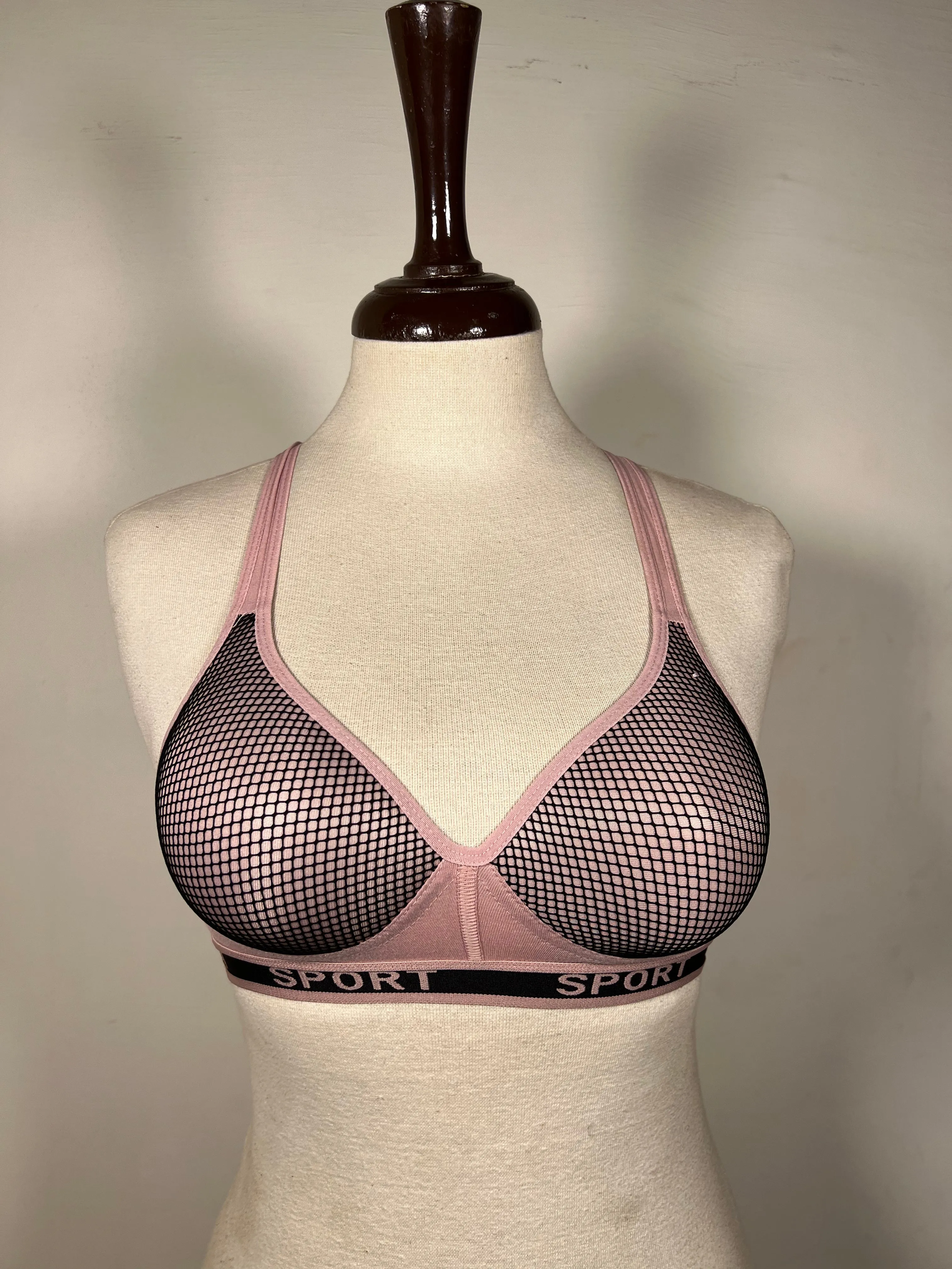 Shocking Pink Sports Back Padded Bra