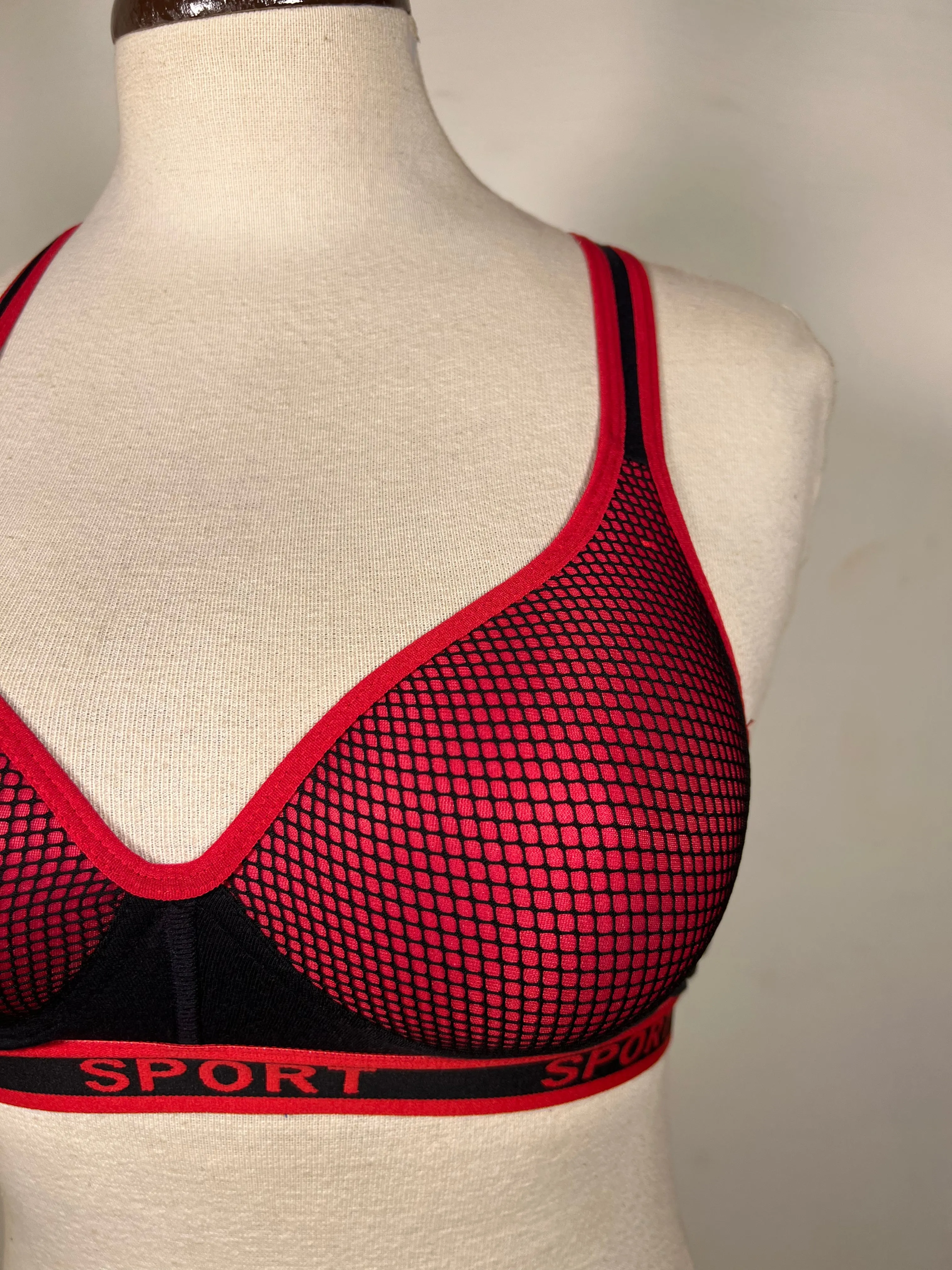 Shocking Pink Sports Back Padded Bra