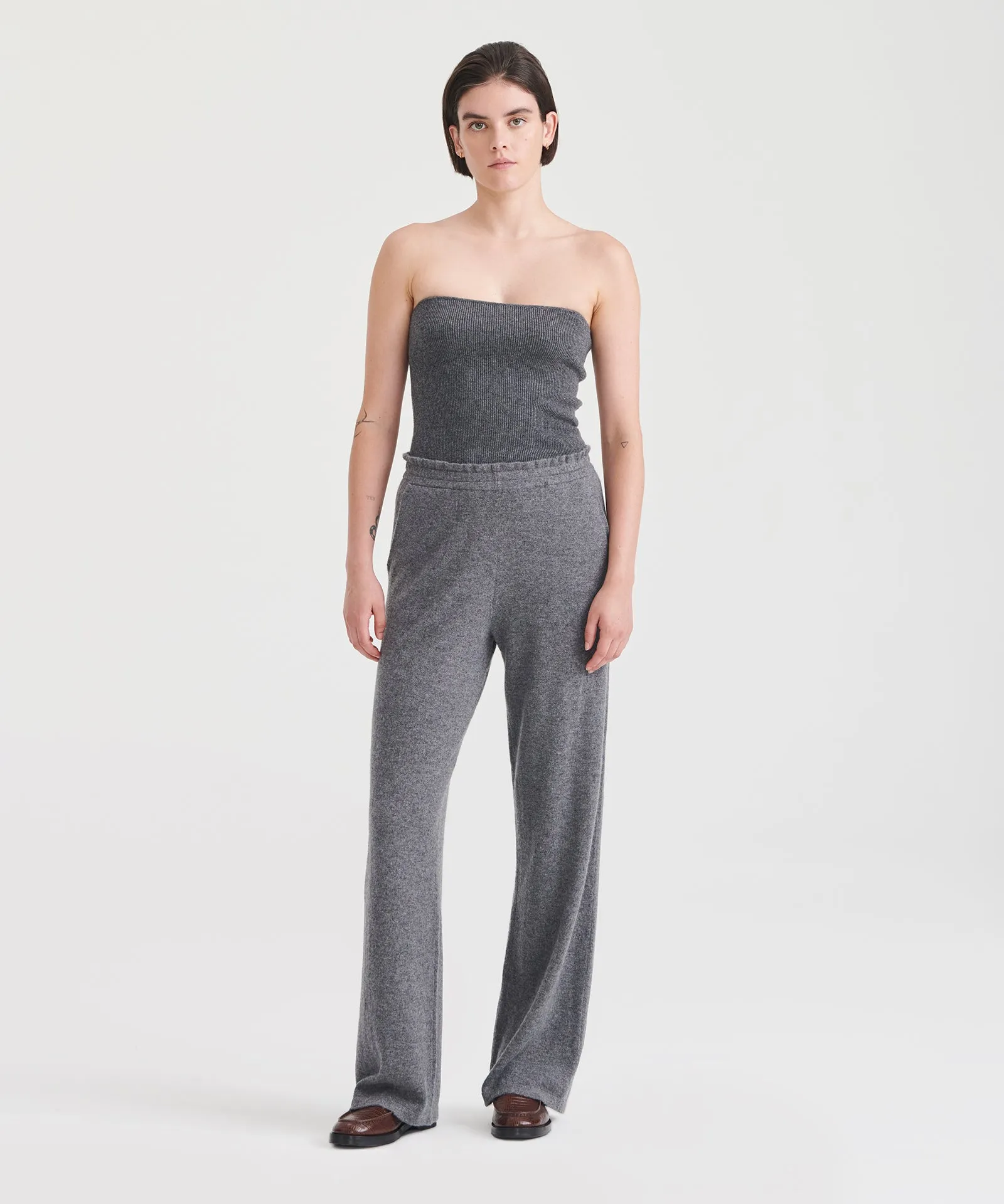 Signature Cashmere Paperbag Wide Leg Pants