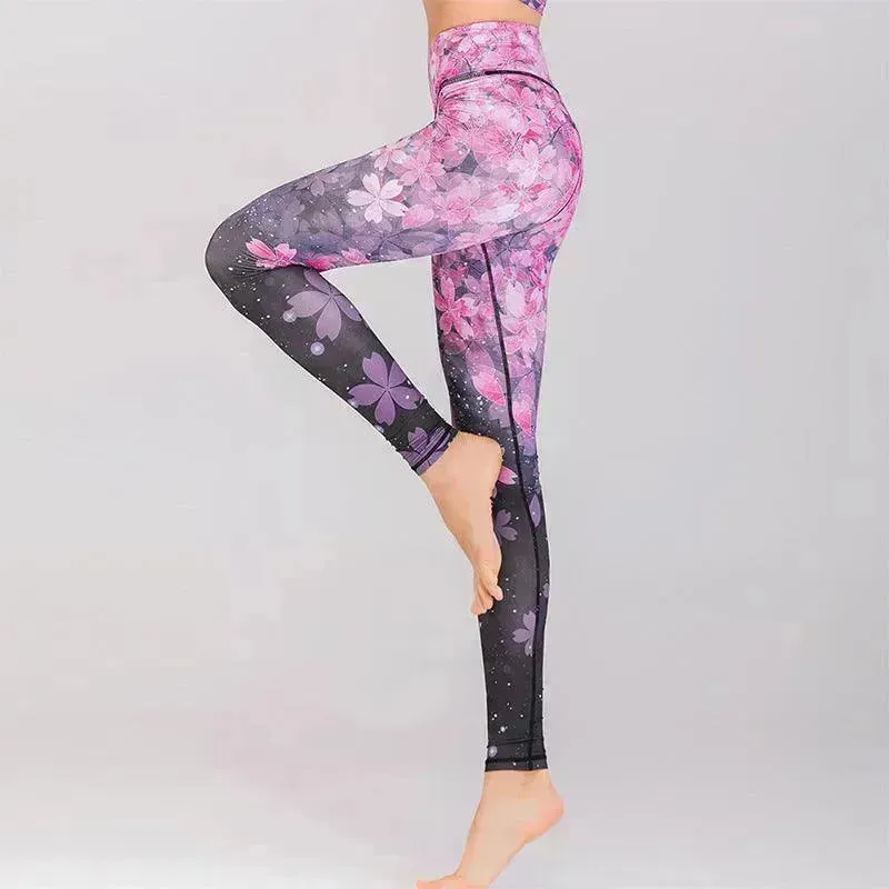 Sports gym printed yoga pants