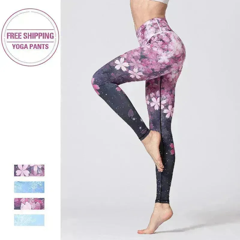 Sports gym printed yoga pants