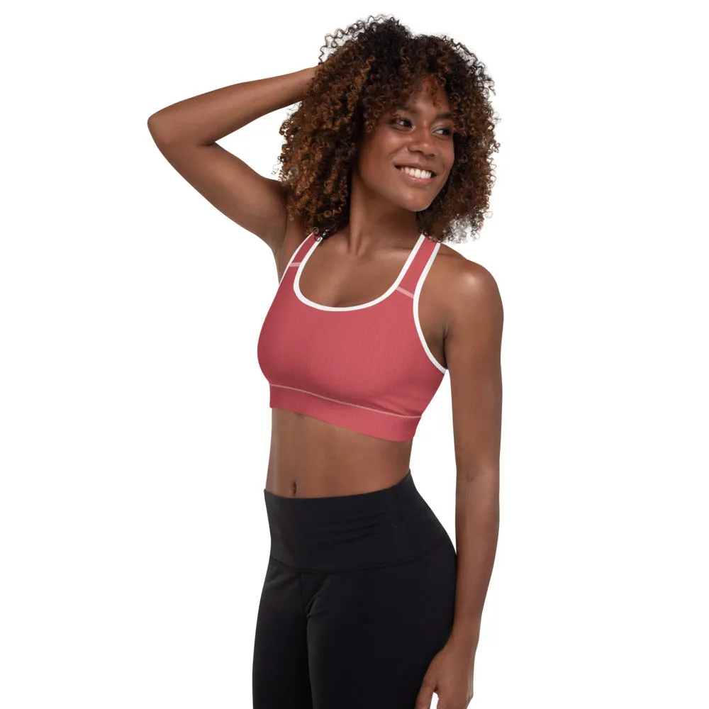 Strawberry Red Padded Sports Bra