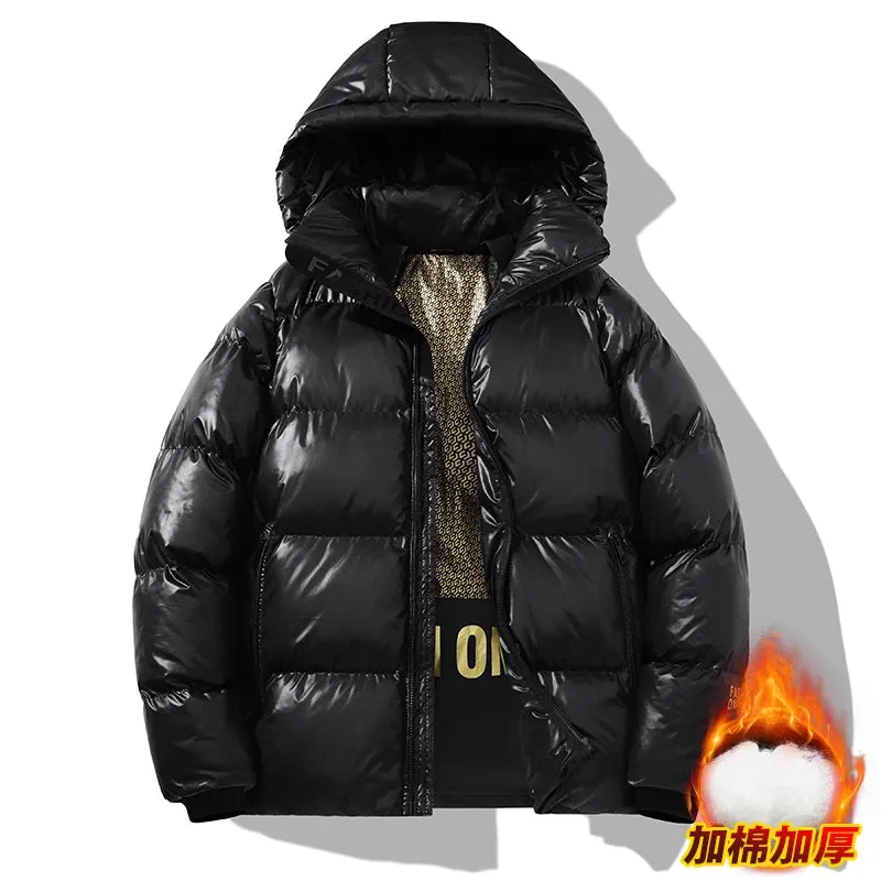 Thick Winter Jacket Warm Wool Windproof Hooded jacket Male Parkas Plus Size Fashion Man Jacket and Coat Men