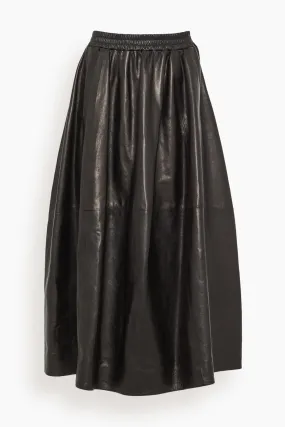 Varo Leather Skirt in Black