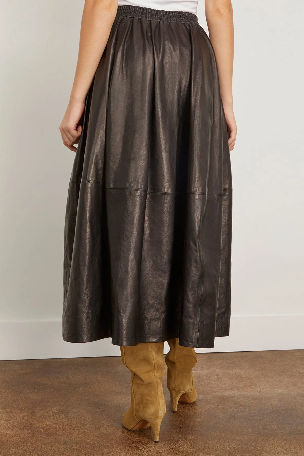 Varo Leather Skirt in Black