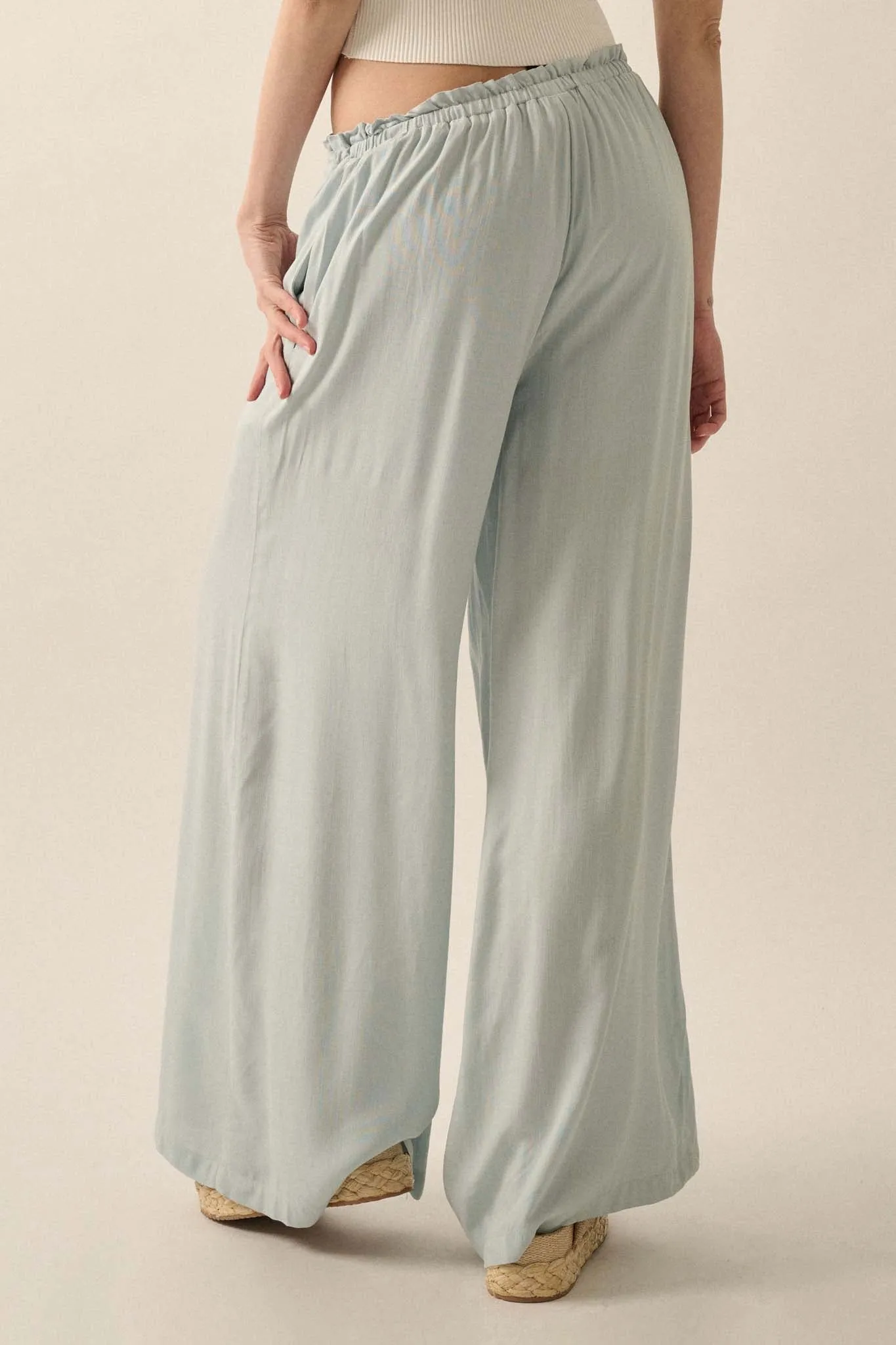 Walk on By Wide-Leg Drawstring Palazzo Pants