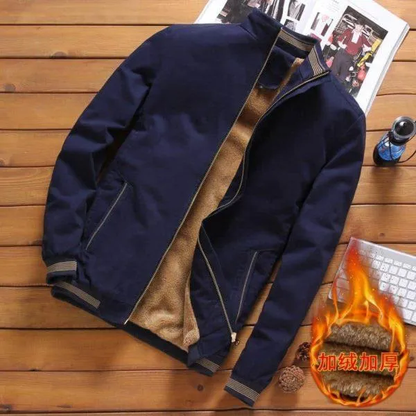 Winter Jackets Men’s Casual Cotton Fleece Bomber