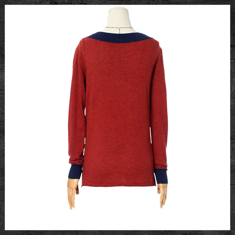 Women's Crewneck Long Knitted Sweaters