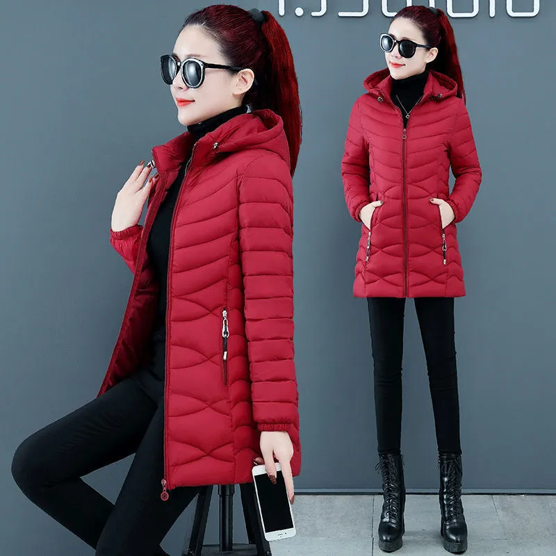 Women`s Jackets Coats Winter Solid Thick Parkas Woman Clothing Hot Sale Hooded Zipper Warm Fashion Long Overcoats Female Clothes