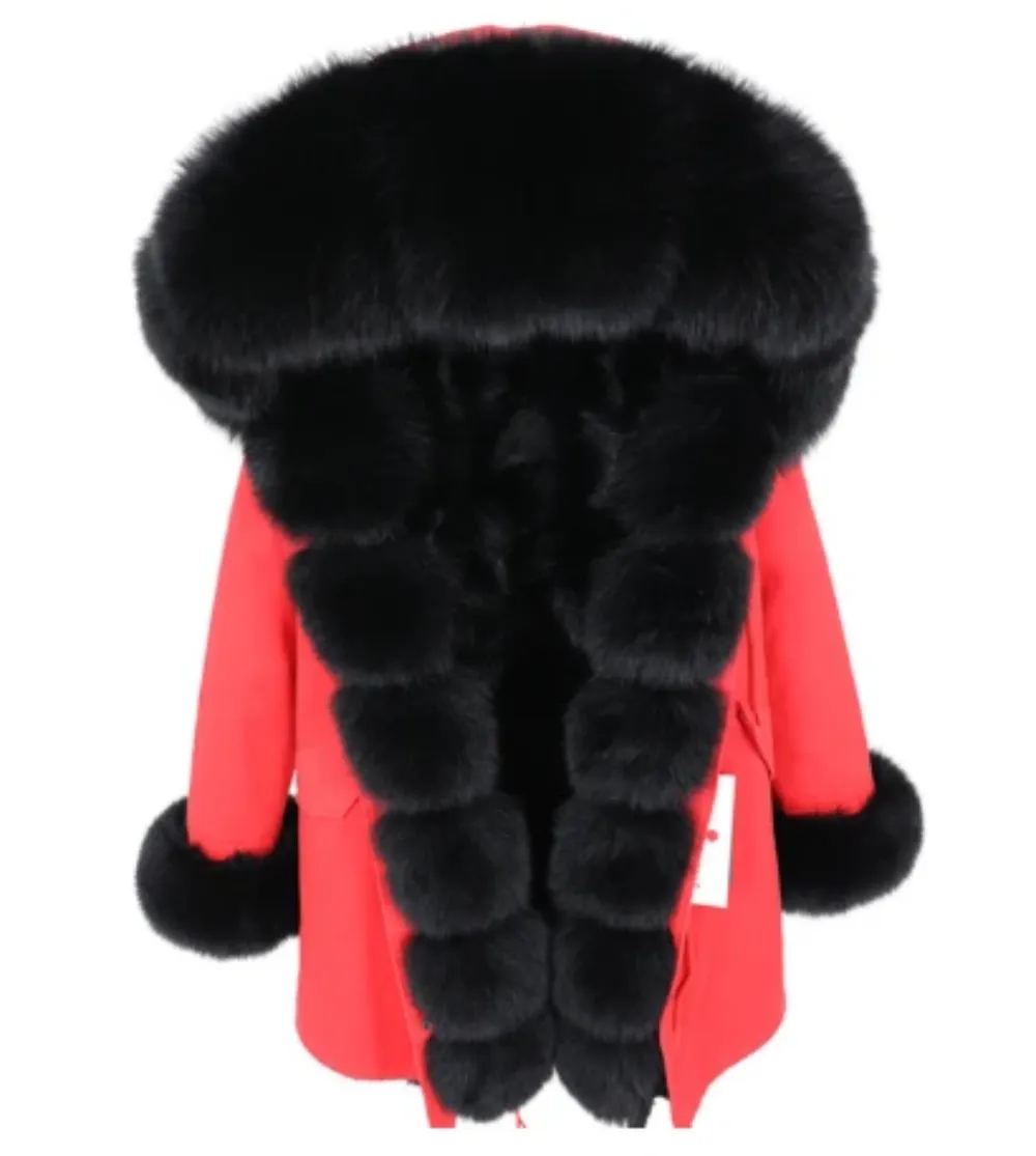 Women's Winter Casual Warm Hooded Long-Sleeved Parka With Fox Fur