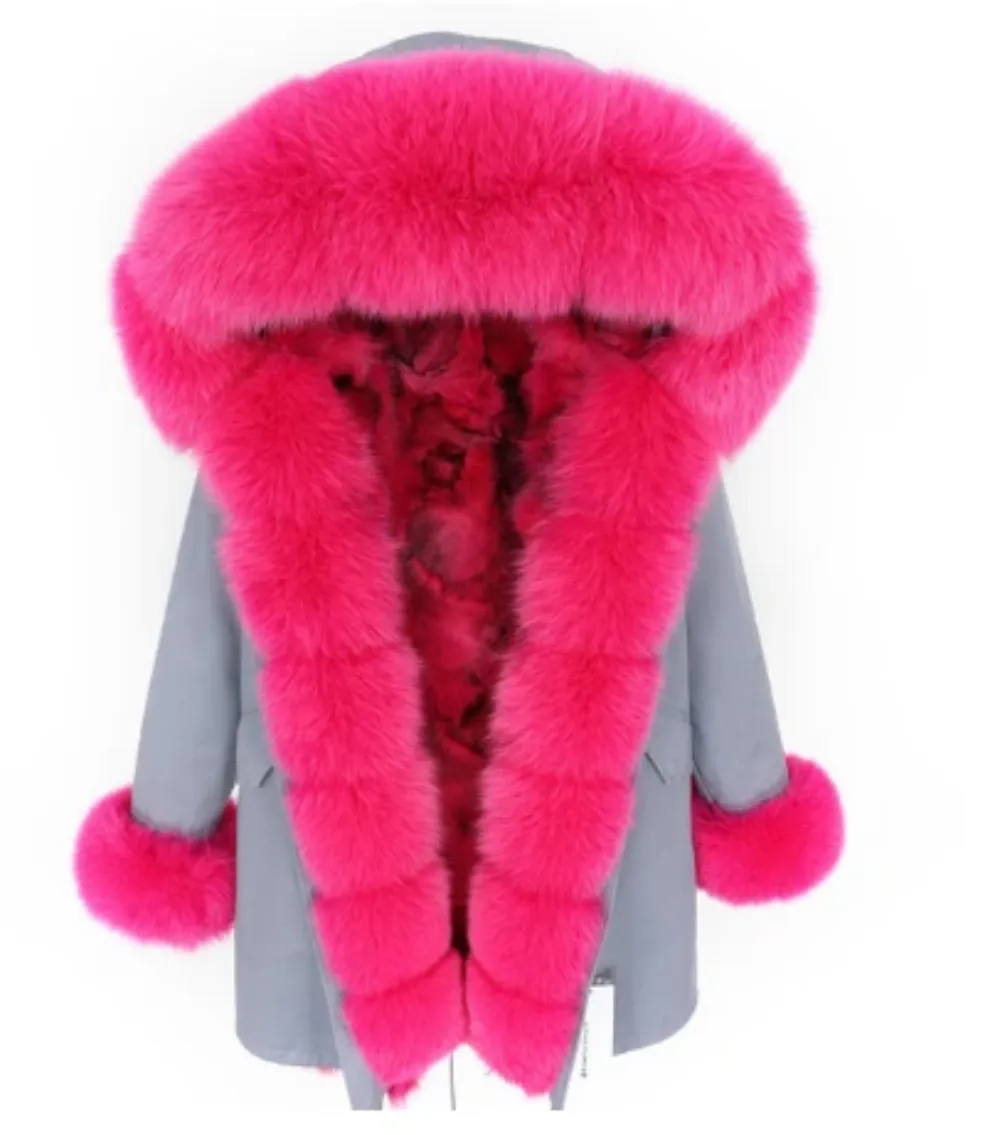 Women's Winter Casual Warm Hooded Long-Sleeved Parka With Fox Fur