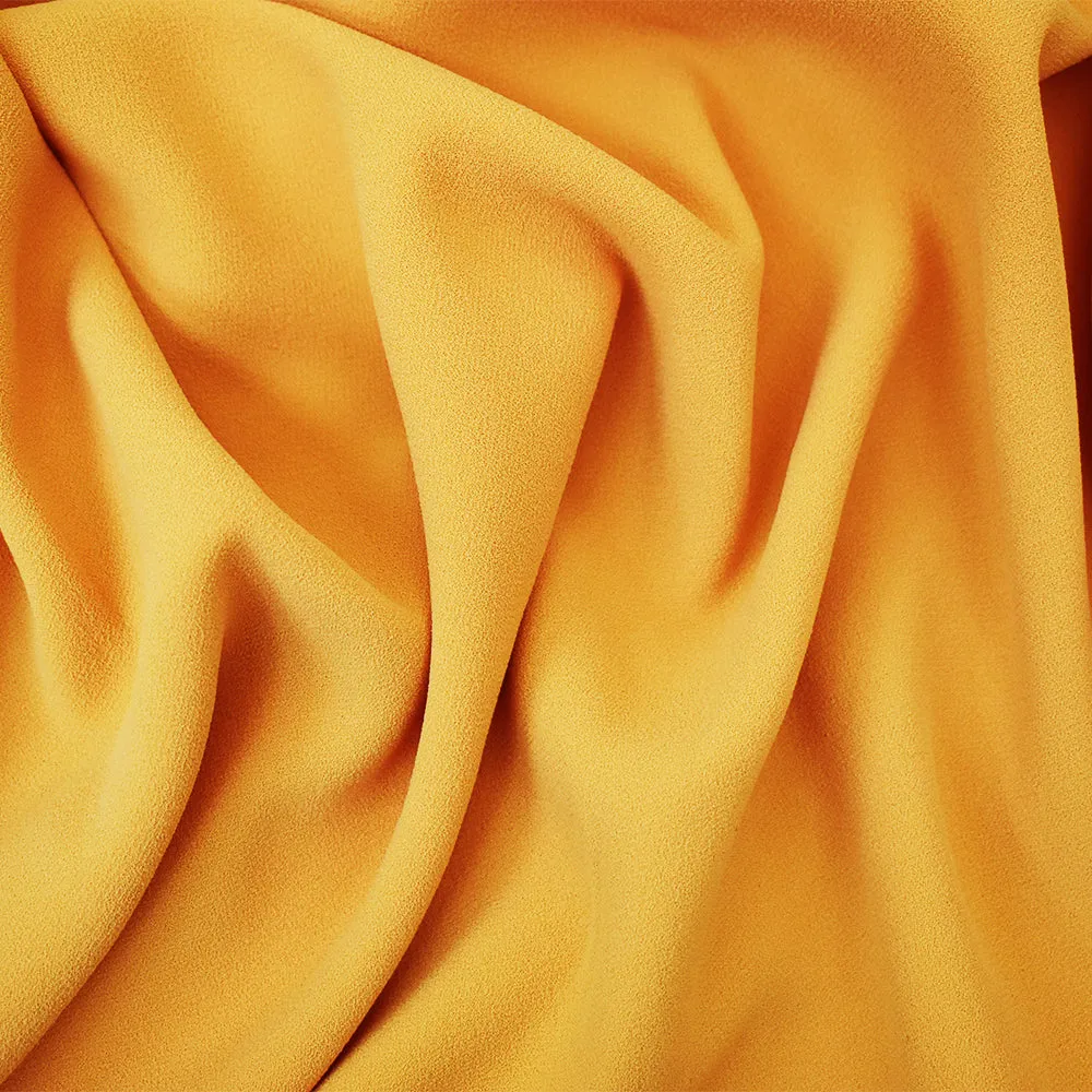 Yellow Famous Designer Poly Double Crepe Woven Fabric