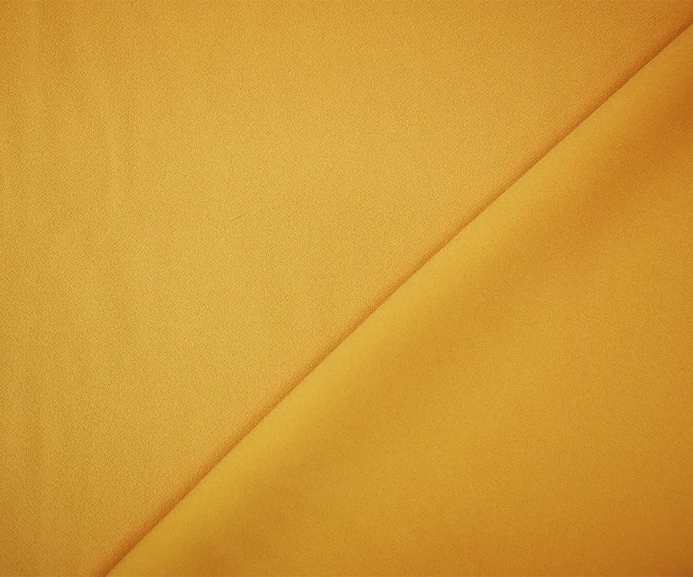 Yellow Famous Designer Poly Double Crepe Woven Fabric